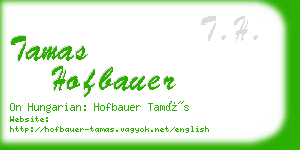 tamas hofbauer business card